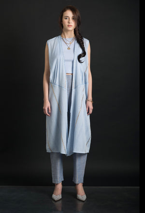 Long piping jacket with pant (set of 2) Long piping jacket with pant (set of 2)