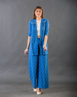 Blue Pleat jacket set Blue Pleat jacket set
