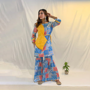 Panelled top with sharara Panelled top with sharara