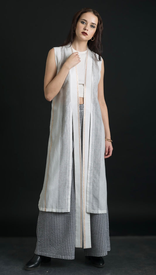 Siran sleeveless jacket with pant (set of 2)