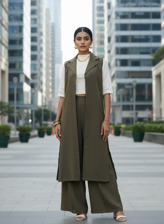 Coll set olive