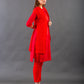 Red jacket kurta