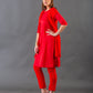 Red jacket kurta