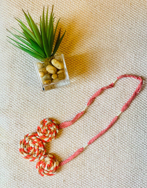 Pink-white ring neck piece